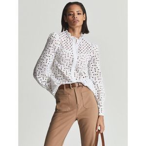 Reiss White Eyelet Blouse